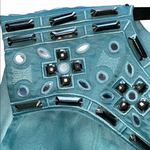 Alice by Temperly turquoise 100% silk dress sz 12 - Picture 13 of 14